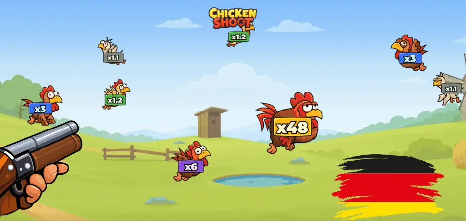 Bild des Spielautomaten Chicken Shoot mit Multiplikatoren